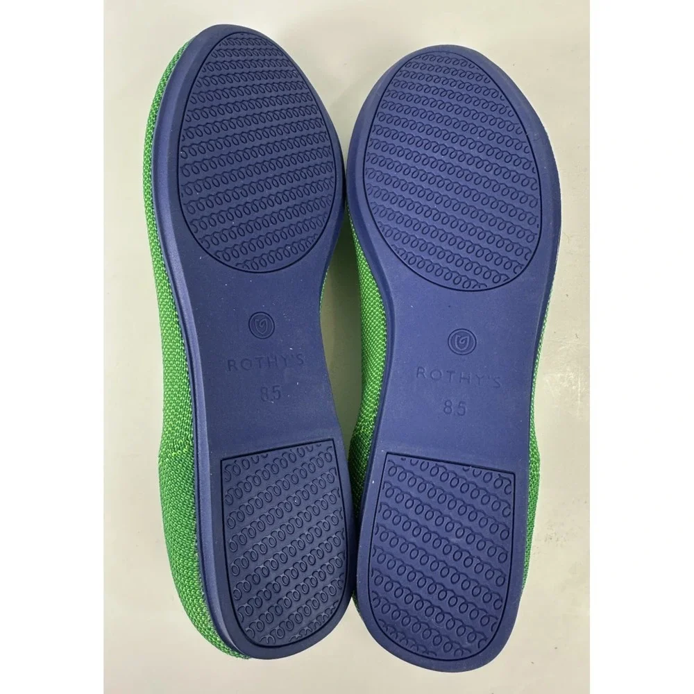 Rothys The Flat Jellybean Kelly Green Knit Round Toe Slip On Shoes 8.5 *RARE EUC - Picture 5 of 11